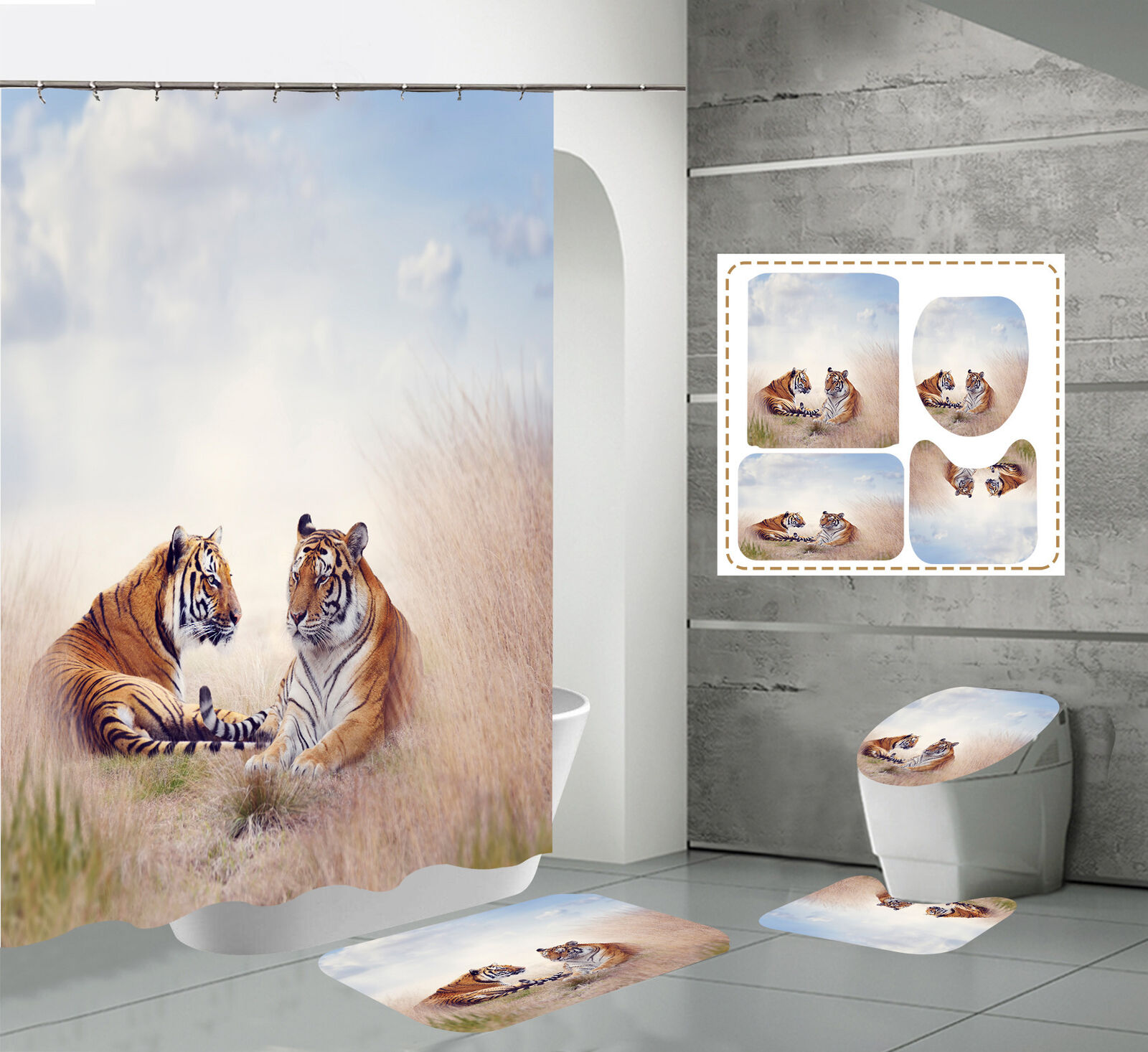 Colorful Butterfly Canvas Bathroom Shower Curtain Nature Inspired Bathroom Decoration