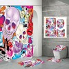 Colorful Butterfly Flower Print Skull Shower Curtain - Gothic Bathroom Decor with Unique Design
