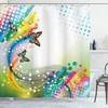 Colorful Butterfly Print Trippy Shower Curtain for Bathroom Decor