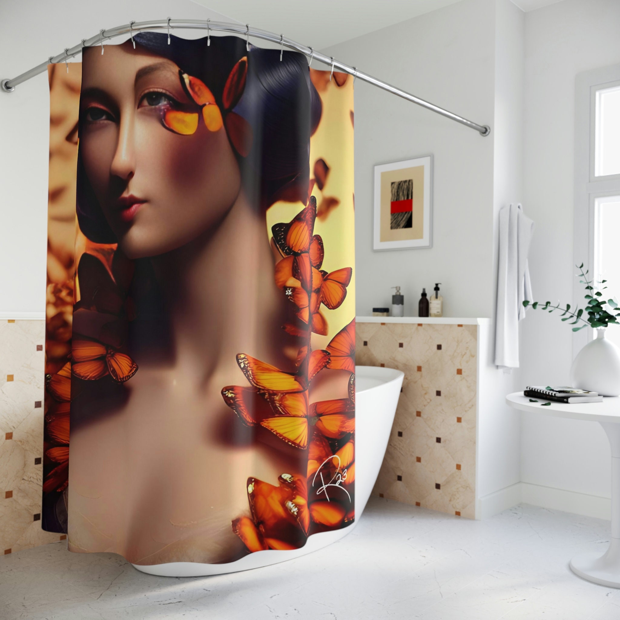 Colorful Butterfly Shower Curtain, Bathroom Accessories For Her