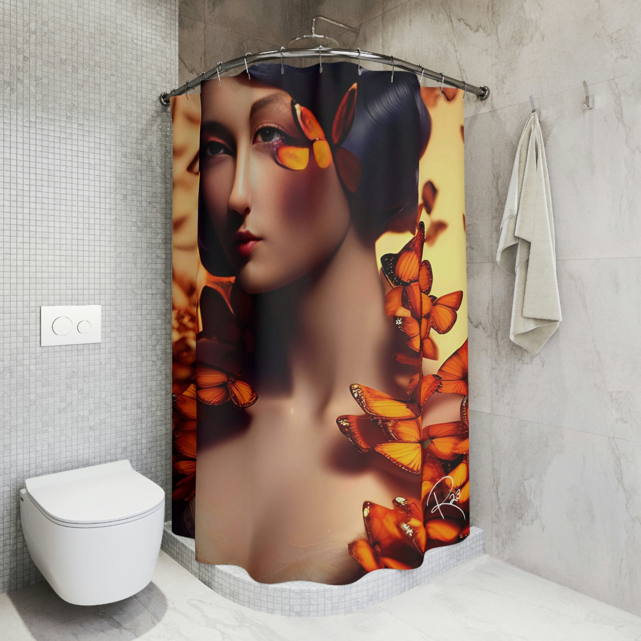 Colorful Butterfly Shower Curtain, Bathroom Accessories For Her