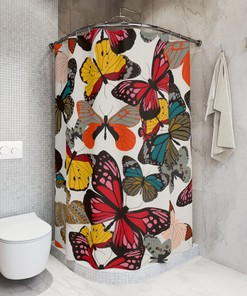 Colorful Butterfly Shower Curtain - Cheerful Print To Liven Up Your Bathroom