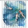 Colorful Carp Fish Koi Shower Curtain, Asian Fabric Bathroom Decor with Japanese Symbol