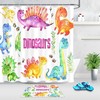 Colorful Cartoon Dinosaur Print Shower Curtain For Children'S Bathrooms