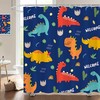 Colorful Cartoon Dinosaur Printed Shower Curtain For Kids Bathroom Decor Fabric