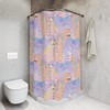 Colorful Cheetah Print Fabric Shower Curtain With Boho Pattern