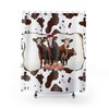 Colorful Cow And Flower Print Shower Curtain Cover