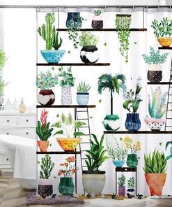 Colorful Creative Floral Patterns Standard Size Shower Curtain - Durable Bathroom Fabric by WC WAH CHUN