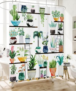 Colorful Creative Floral Patterns Standard Size Shower Curtain - Durable Bathroom Fabric by WC WAH CHUN