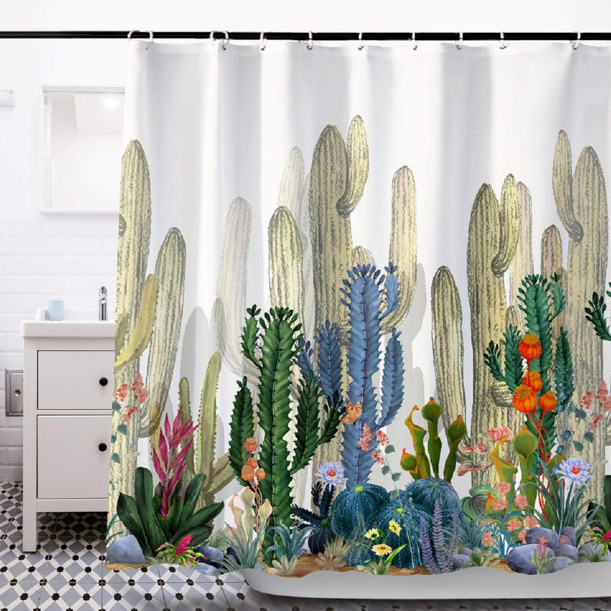 Colorful Creative Patterns Standard Size Shower Curtain - Fall Bathroom Fabric by WC WAH CHUN