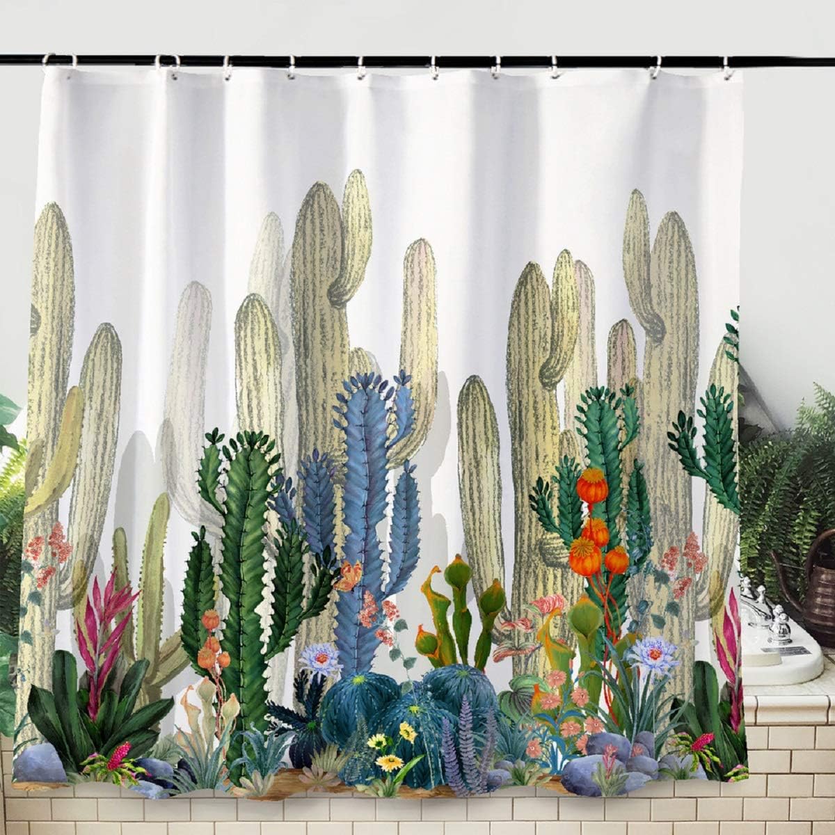 Colorful Creative Patterns Standard Size Shower Curtain - Fall Bathroom Fabric by WC WAH CHUN