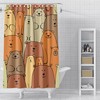 Colorful Cute Brown Bear Shower Curtain For Kids Waterproof Bath Curtain
