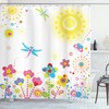 Colorful Dandelions Happiness Dragonfly Shower Curtain For A Positive Vibe