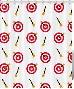 Colorful Darts Shower Curtain With Rustproof Hooks