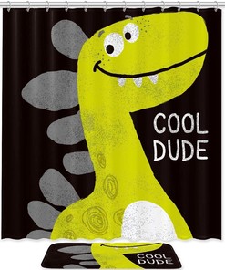 Colorful Dinosaur Animal Print Shower Curtain For A Fun And Playful Bathroom