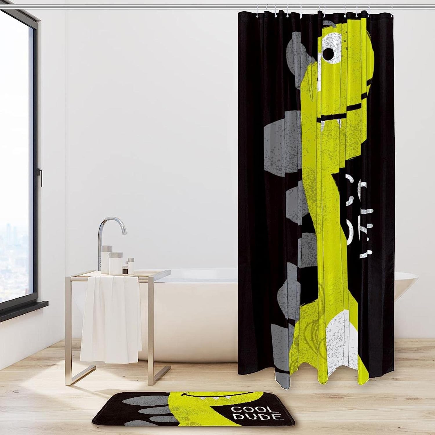 Colorful Dinosaur Animal Print Shower Curtain For A Fun And Playful Bathroom - Image 2