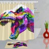 Colorful Dinosaur Head Pattern Fabric Shower Curtain For Bathroom
