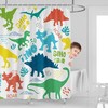 Colorful Dinosaur Print Waterproof Shower Curtain for Kids Bathroom