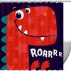 Colorful Dinosaur Shower Curtain For Kids Bathroom Decor