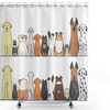 Colorful Dog Family Shower Curtain With Companionship Comic Art - Fabric Bathroom Decor