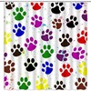 Colorful Dog Pawprint Shower Curtain With Graffiti Pattern - Modern Bathroom Decor