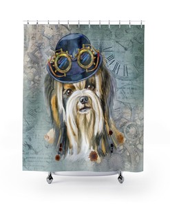 Colorful Dog Shower Curtain For Fun And Modern Bathroom Decor