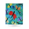 Colorful Dragonflies Printed Shower Curtain For Beach Themed Bathroom Decor