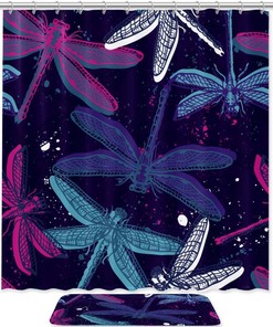 Colorful Dragonfly Shower Curtain For A Playful Bathroom Decor