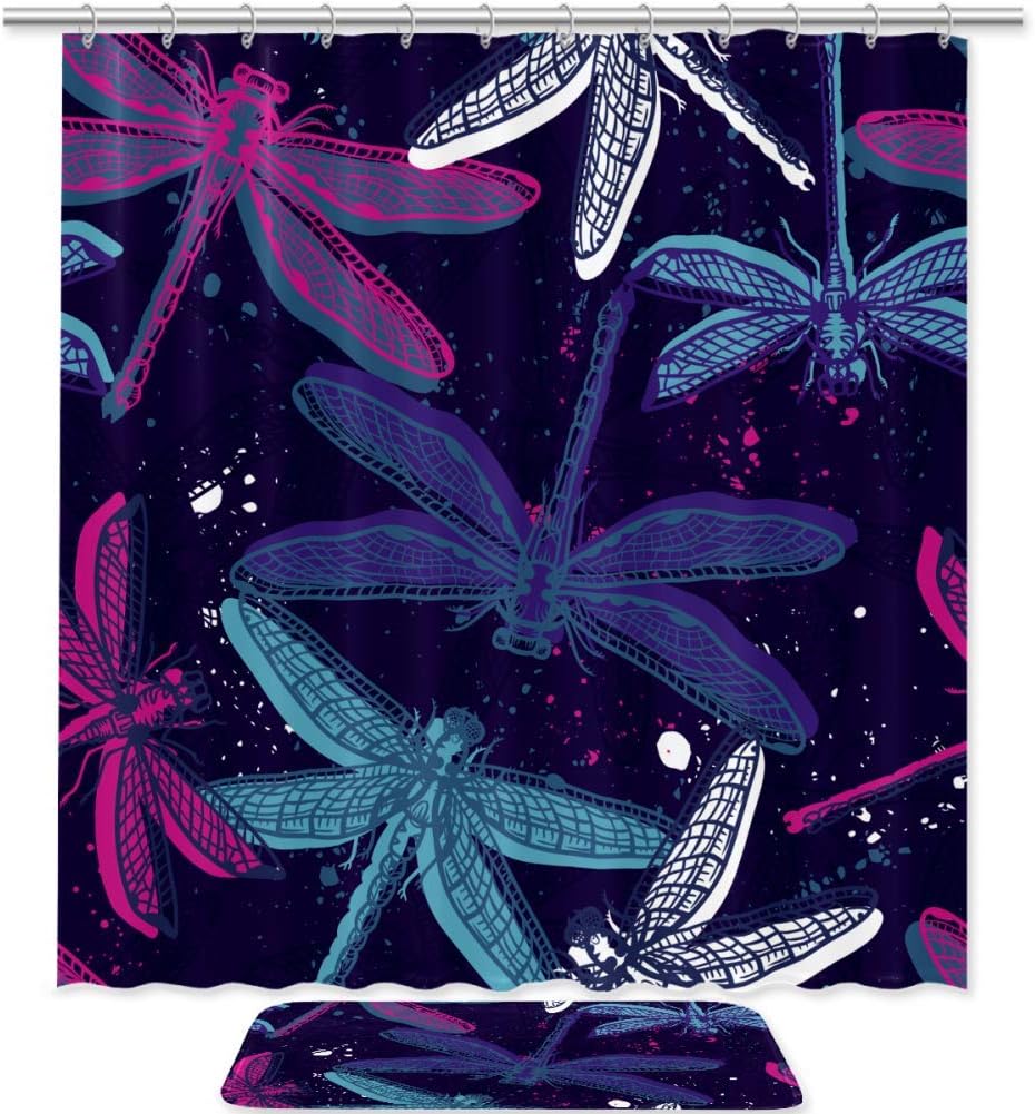Colorful Dragonfly Shower Curtain For A Playful Bathroom Decor