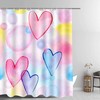 Colorful Dreamy Hearts Pattern Valentine'S Day Shower Curtain, Artistic Home Decor For Romantic Bathroom 