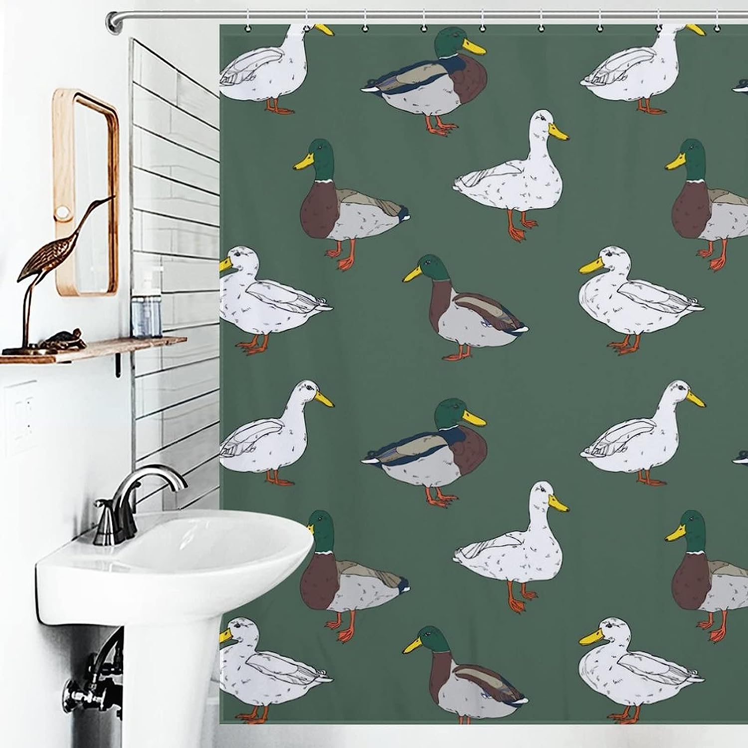Colorful Ducks Printed Shower Curtain In Multiple Colors - Image 4