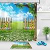 Colorful Easter Eggs Shower Curtain - Butterflies & Flowers Bathroom Decor