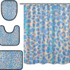 Colorful Elegant Leopard Spot Shower Curtain With Matching Mat For Chic Bathroom Decor