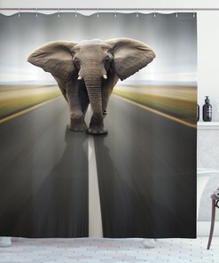 Colorful Elephant Print Shower Curtain