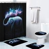 Colorful Elephant Shower Curtain On Black Background, Waterproof Bathroom Decorr