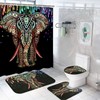 Colorful Elephant with Mandala Print Shower Curtain for African Bathroom Decor