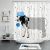 Colorful Farmhouse Cow With Wildflowers Bathroom Shower Curtain