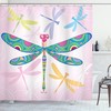 Colorful Figure Dragons Dragonfly Shower Curtain For Kids' Bath Time
