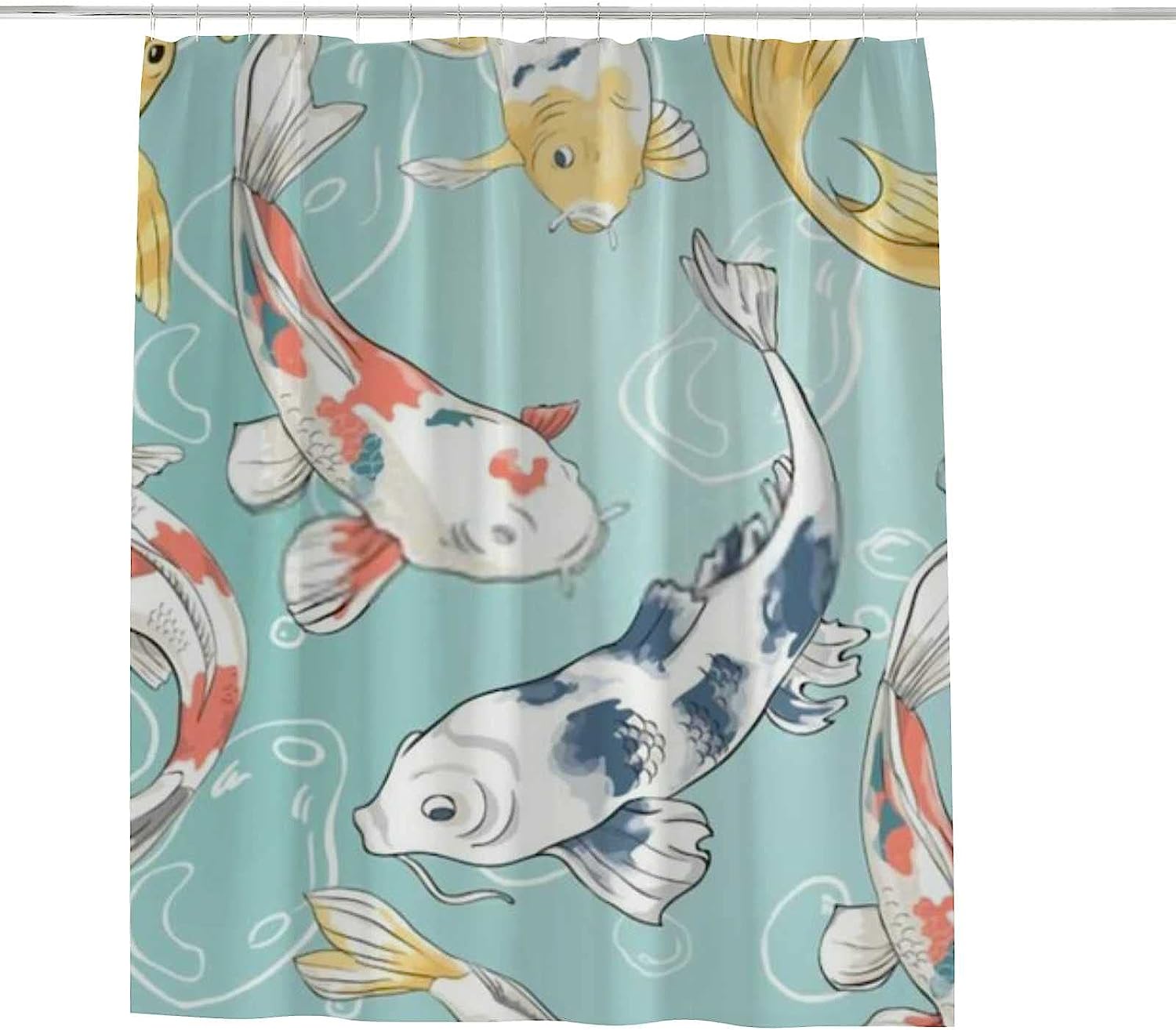 Colorful Fish Koi and Bubbles Shower Curtain - Baby Bath Bathtubs Decor