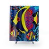 Colorful Fish Shower Curtain for Tropical School of Art Bathroom Decor