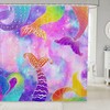 Colorful Fish Tail Mermaid Shower Curtain for Boys Girls Teens Room Decor