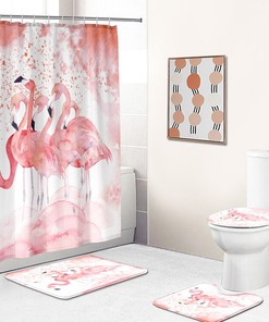 Colorful Flamingo Shower Curtain For A Playful Bathroom