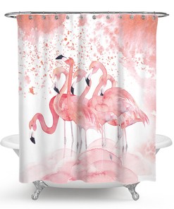 Colorful Flamingo Shower Curtain For A Playful Bathroom