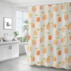 Colorful Floral Peach Fruit Waterproof Fabric Shower Curtain
