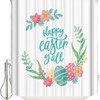 Colorful Flower Easter Eggs Shower Curtain For Bathroom Decor