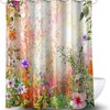 Colorful Flower Shower Curtain Watercolor Meadow Floral Design
