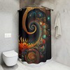 Colorful Fractal Spiral Art Shower Curtain, Unique Bathroom Decor 