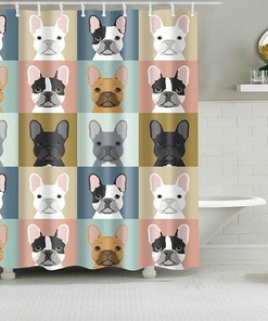 Colorful Frenchie French Bulldog Shower Curtain - A Cute And Quirky Addition To Your Home Decor