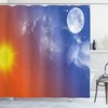 Colorful Galaxy Sun Clouds Print Shower Curtain For Apartment Bathroom