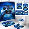 Colorful Game Controller Lightning Bath Curtains Bathroom for Boys Gamepad Shower Curtain